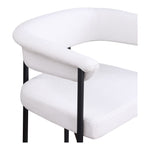Malin Linen Textured Fabric Upholstered Counter Stool in Cream