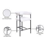 Malin Linen Textured Fabric Upholstered Counter Stool in Cream