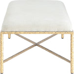 Valley Chenille Fabric Upholstered Bench (22064-) in Cream
