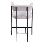 Malin Linen Textured Fabric Upholstered Counter Stool in Grey