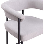 Malin Linen Textured Fabric Upholstered Counter Stool in Grey