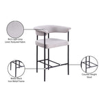 Malin Linen Textured Fabric Upholstered Counter Stool in Grey