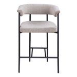 Malin Linen Textured Fabric Upholstered Counter Stool in Taupe