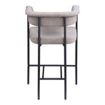 Malin Linen Textured Fabric Upholstered Counter Stool in Taupe