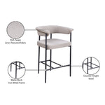 Malin Linen Textured Fabric Upholstered Counter Stool in Taupe