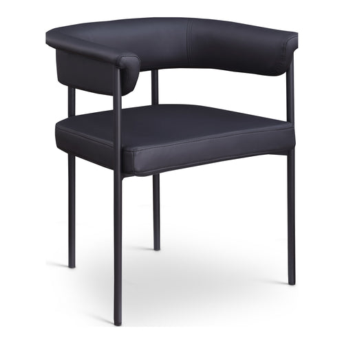Malin Vegan Leather Upholstered Dining Chair in Black