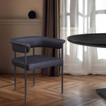Malin Vegan Leather Upholstered Dining Chair in Black