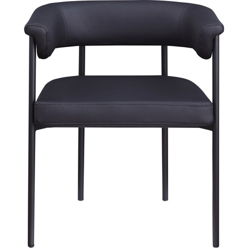 Malin Vegan Leather Upholstered Dining Chair in Black