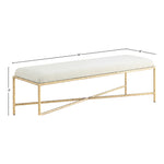 Valley Chenille Fabric Upholstered Bench (22064-) in Cream