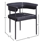 Malin Vegan Leather Upholstered Dining Chair in Black