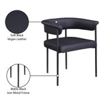 Malin Vegan Leather Upholstered Dining Chair in Black