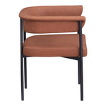 Malin Vegan Leather Upholstered Dining Chair in Cognac