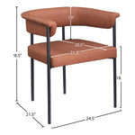 Malin Vegan Leather Upholstered Dining Chair in Cognac