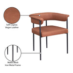 Malin Vegan Leather Upholstered Dining Chair in Cognac