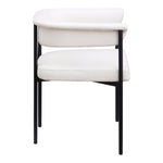Malin Vegan Leather Upholstered Dining Chair in Cream