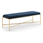 Valley Chenille Fabric Upholstered Bench (22064-) in Navy