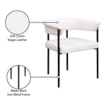 Malin Vegan Leather Upholstered Dining Chair in Cream