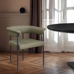 Malin Vegan Leather Upholstered Dining Chair in Olive