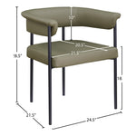 Malin Vegan Leather Upholstered Dining Chair in Olive