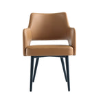 Tremont Vegan Leather Metal Armchair in Saddle
