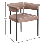 Malin Vegan Leather Upholstered Dining Chair in Tan