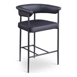 Malin Vegan Leather Upholstered Counter Stool in Black