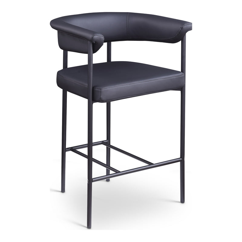 Malin Vegan Leather Upholstered Counter Stool in Black