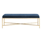 Valley Chenille Fabric Upholstered Bench (22064-) in Navy