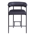 Malin Vegan Leather Upholstered Counter Stool in Black