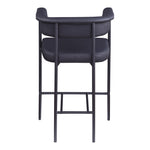 Malin Vegan Leather Upholstered Counter Stool in Black