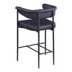 Malin Vegan Leather Upholstered Counter Stool in Black