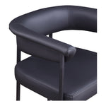 Malin Vegan Leather Upholstered Counter Stool in Black