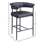 Malin Vegan Leather Upholstered Counter Stool in Black