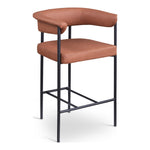 Malin Vegan Leather Upholstered Counter Stool in Cognac
