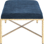 Valley Chenille Fabric Upholstered Bench (22064-) in Navy
