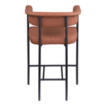 Malin Vegan Leather Upholstered Counter Stool in Cognac