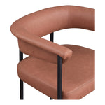 Malin Vegan Leather Upholstered Counter Stool in Cognac