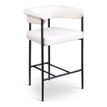 Malin Vegan Leather Upholstered Counter Stool in Cream