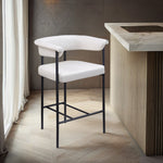 Malin Vegan Leather Upholstered Counter Stool in Cream