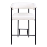 Malin Vegan Leather Upholstered Counter Stool in Cream