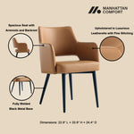 Tremont Vegan Leather Metal Armchair in Saddle