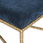 Valley Chenille Fabric Upholstered Bench (22064-) in Navy