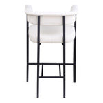 Malin Vegan Leather Upholstered Counter Stool in Cream