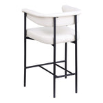 Malin Vegan Leather Upholstered Counter Stool in Cream
