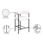 Malin Vegan Leather Upholstered Counter Stool in Cream