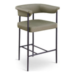 Malin Vegan Leather Upholstered Counter Stool in Olive