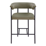Malin Vegan Leather Upholstered Counter Stool in Olive