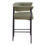 Malin Vegan Leather Upholstered Counter Stool in Olive