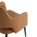 Tremont Vegan Leather Metal Armchair in Saddle