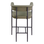 Malin Vegan Leather Upholstered Counter Stool in Olive